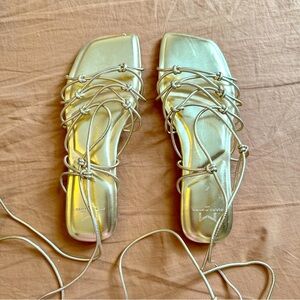 Marc Fisher Gold Gladiator Flats